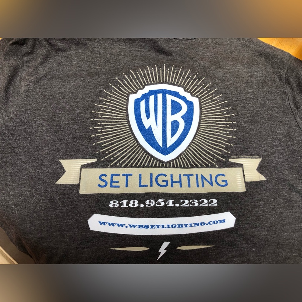 Gray Warner Bros. Set Lighting Graphics T-Shirt